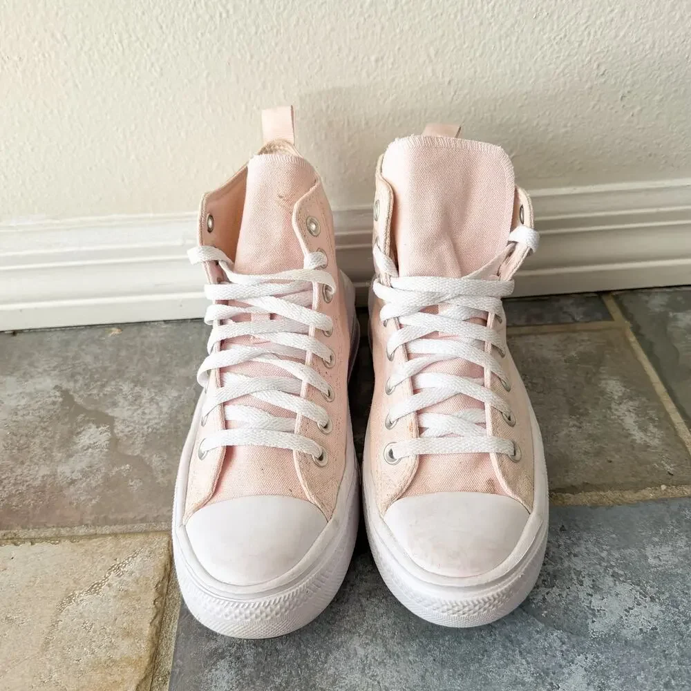 Converse All Star Platform High Top Light Pink Womens Size 6 Sneakers - Picture 2 of 7